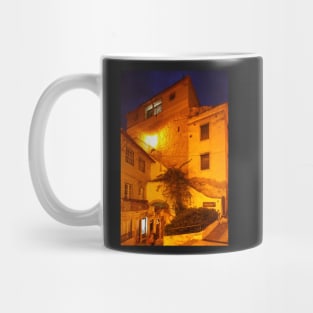 City tower, Torre de Almedina, tower, old town, dusk, Coimbra, Beira Litoral, Regio Centro, Portugal Mug